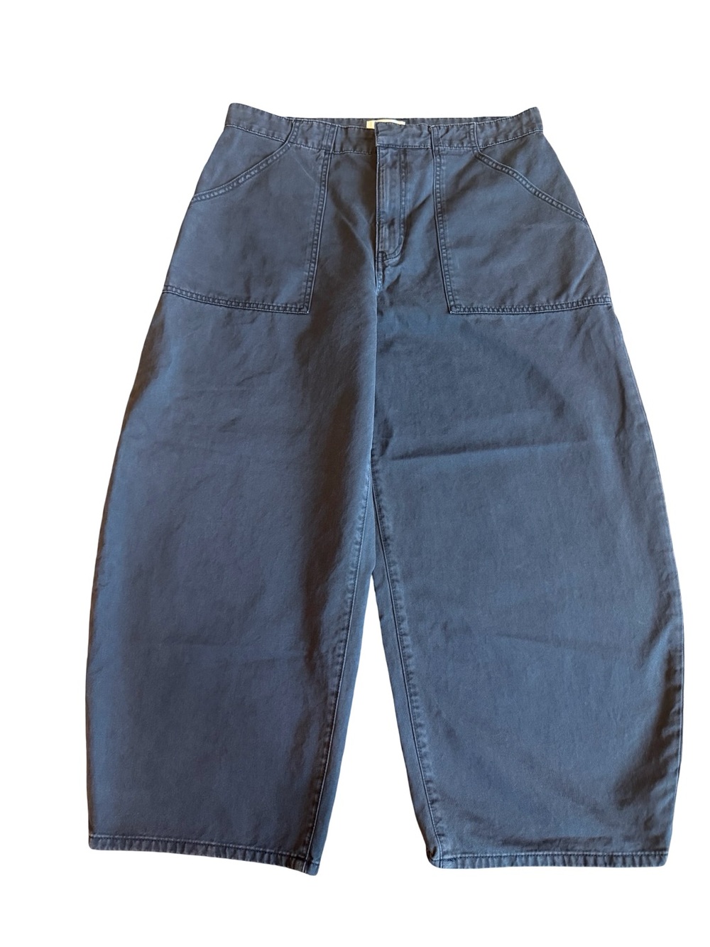 Frame Denim Wide Leg Barrel Pants Jeans Washed Navy Oversized Relaxed Size 31
